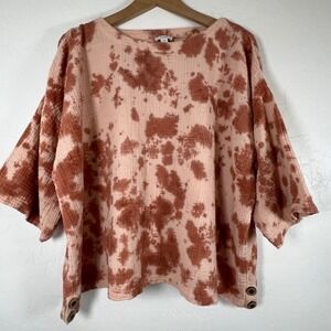 Pure Jill J. Jill Cotton Double Gauze Tie Dye Top Large WTP239231